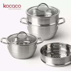 인덕션 양수 찜냄비 3중바닥 스텐 찜솥 야채 이유식 소형찜기 3종