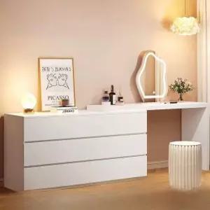 원목 화장대 ㄱ자형 수납 침실 메이크업 데스크 콘솔 확장형 세트