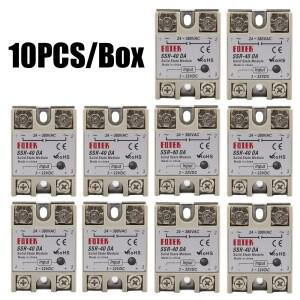 10PCS 단상 솔리드 스테이트 릴레이 SSR 25DA SSR-40DA Ac Dc 변환기 3-32VDC 전원 공급 장치 부하 24-380V