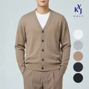 봄여름 쿨터 솔리드브이넥 남성 골프가디건 DQSMCA08