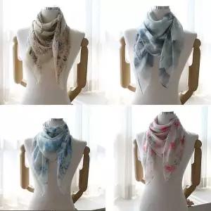 가든 정원 롱 삼각 스카프 목도리 여름 봄 여성 여자