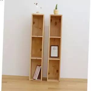 슬림형 원목 책장 피톤치드 조립식 틈새 삼나무 원목 책장 공간 가구 진열장 선반장 수납장 소품 선반