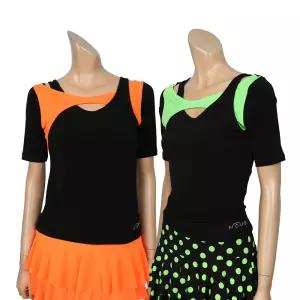 국내제작 [노브댄스복] A725 크로스배색티