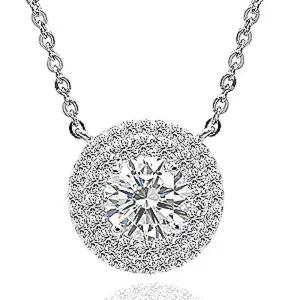 1캐럿 모이사나이트 다이아몬드 다이아 목걸이 프로포즈 더블헤일로