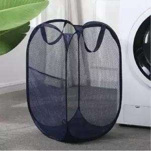 자취방 세탁실 접이식 메쉬 빨래바구니 원터치 세탁물 수납망 런드리백