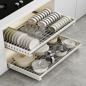 주방호환용 접시 건조대 캐비닛 확장형 그릇 보관 선반 무타공 가정호환용 식기 배수대