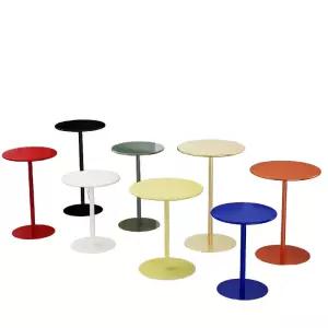 원형테이블 미니탁자 테이블 오렌지 골드 사이드테이블 흰색