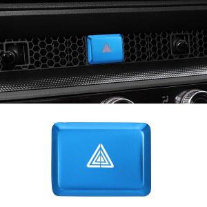 TOMALL 위험 경고 표시등 버튼 커버 혼다 시빅 어코드 CRV HRV 2023-2026 알루미늄 비상 스위치 프레임 통합 2023 2024 센터 콘솔 램프 푸시 커버(파란색)