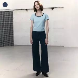 매장정품 GUESS 게스 OP2D5055 데님 원워시 다이아 패턴 와이드 1269054