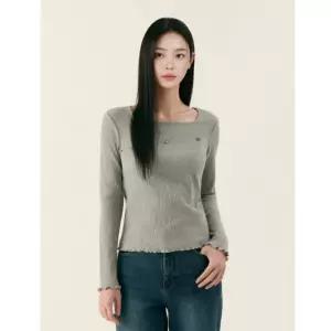 (스타필드 안성 로엠) 펀칭소재 스퀘어넥 티셔츠_RMLWG23R11