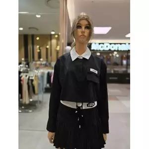 [에고이스트] 카라 배색 밑단 스트랩 블라우스 EQ2WB-462 691304