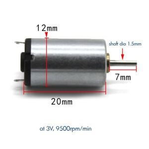 1220 고속 모터 DC 3V 9500rpm 음소거 마이크로 DIY 소형 팬 풍력 터빈 생산 샤프트 직경 1.5mm