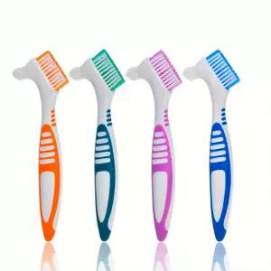 틀니 교정기 세척솔 의치 유지장치 전용 칫솔 틈새 세정 이중 브러쉬 인비절라인 교정기통 투명