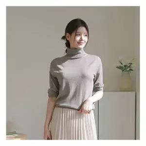 [르포엠]이태리 울100 댄시 5부 니트 터틀넥