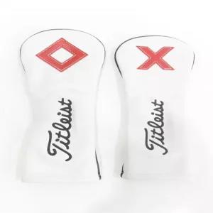 중고 아쿠쉬 정품 타이틀리스트 소가죽 우드, 유틸리티 커버 세트 화이트