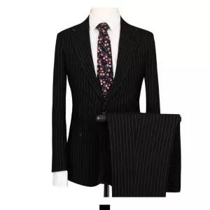 [하프클럽/셀러허브_여성트랜드패션]남자 여름정장 세트 블랙 스트라이프