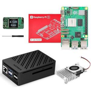 액티브 쿨러, Rpi 5 4GB 싱글 보드 및 ABS 케이스가 포함된 라즈베리 파이 파이 5 4GB RAM용 SANOOV 기본 키트