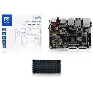 유투 R1 싱글 보드 컴퓨터 - 베이직 록칩 RK3588S -6 Tops NPU 및 8K 디스플레이 - HDMI 2.1, SATA 3.0, PCIe 2.0 SSD, USB 호스트 x5, 온보드 NFC -AIoT 제어 /NAS(8GB RAM+64GB eMMC) 지원