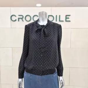 [크로커다일레이디]도트타이 블라우스 CLFMBL302-BK_BP