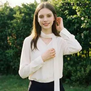 [숲][숲]리본 타이 블라우스 (SC3LSF1)