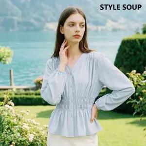 [숲][숲]스모크 셔링 블라우스 (SC2LSE1)