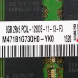 삼성 M471B1G73QH0-YK0 8GB 2Rx8 DDR3 PC3L-12800 1600MHz 1.35 노트북 메모리 RAM