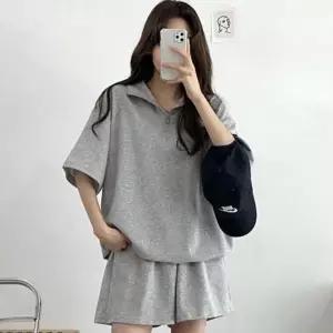 코튼 트레이닝 아노락 반바지 여름 반팔 상하의 여성 여성코튼셋업