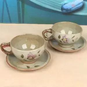 [콩심팥심]꽃무늬 도자기 커피잔 찻잔 신혼부부 핸드메이드 2인세트 커피잔