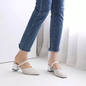 [옷자락]여성 봄 여름 니트 짜임 슬링백 샌들