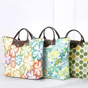 북유럽 패턴 장바구니 방수 쇼핑 휴대용 마트가방 접이식