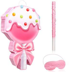 생일 파티 용품 장식용 스틱 블라인드폴드 핑크 스위트 롤리팝 캔디 피냐타를 선호하는 아오리허