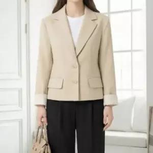 [하프클럽/다잇템]여자 편한 혼방 짧은 폴리 스트랩 수트핏 자켓