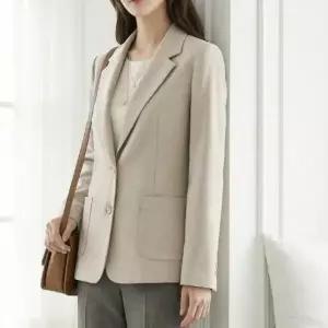 여자 리본 블레이저 투버튼 매쉬 코디 슬릿 자켓