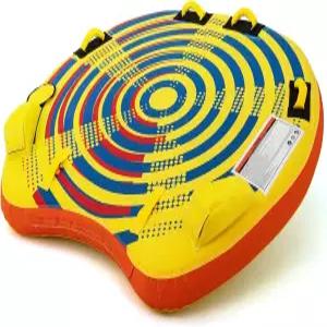 보트용 GYMAX 견인 튜브 패딩 그립으로 당길 수 있는 2/3인용 수상 스포츠용 풍선 듀얼 포인트 강 호수