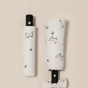 귀여운 고양이 양우산 접이식 암막 휴대용 양산 자동 3단양 양산겸 레이스 예쁜 암막양