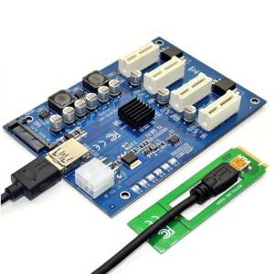 M.2 NGFF PCI-E Express 확장기 라이저 카드 어댑터 4 슬롯 마이닝용 포트 멀티플라이어