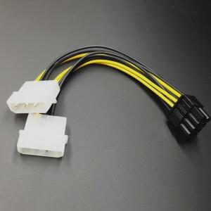 8핀-듀얼 4핀 비디오 카드 전원 코드 Y자형 8핀 PCI Express-듀얼 몰렉스 그래픽 케이블 어댑터