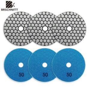 BRSCHNITT 6/7피스 그릿 50 4인치 100mm 다이아몬드 디스크 대리석 화강암 세라믹 폴리셔 그라인더 샌딩 연