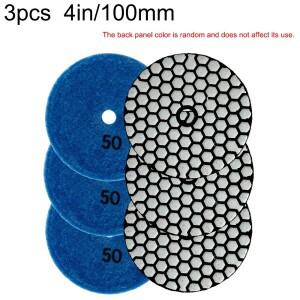 3개 4인치 다이아몬드 연마 패드 세트  화강암  대리석  미세결정 유리  조리대  콘크리트용 건식 샌딩 디