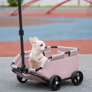 반려동물 오픈형 접이식 개모차 웨건 카트 소형견 유모차 펫유모차 반려견유모차 고양이유모차