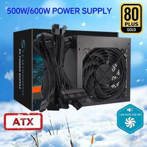 500/600W ATX 파워 서플라이 액티브 PFC 120mm 저소음 팬 80Plus 골드 미니 섀시 소형 케이스 데스크탑
