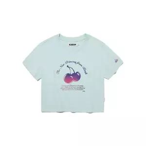 키르시 KIRSH 체리 아치 로고 크롭 티셔츠 민트 J32C2KRS17MIA