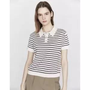 지오다노 GIORDANO 스트라이프 폴로넥 반팔 니트(12GG) 355902 [2color] 05355902 413500