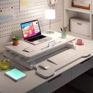 이동데스크 입식테이블 테이블 책상 높이조절 책상위 아이보리 65x40(공압)