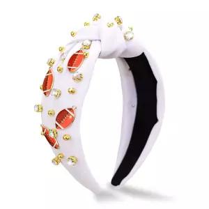 CTZENWAY 여성용 축구 머리띠 경기 당일 라인스톤 와이드 주얼 패션 매듭 헤어밴드 엄마 응원 팬 파티 선물