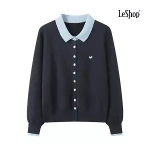 택가 59,000원 [르샵]하트 자수 포인트 배색 니트 가디건 (DQ1CK006A)