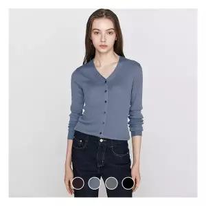 [지오다노/본사] 355904 여 14gg 립 브이넥 긴팔 가디건