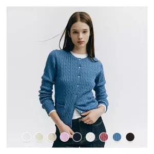 [지오다노/본사] 354504 여 12gg 케이블 크루넥 포켓 가디건