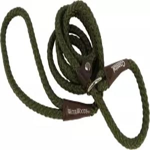 워터 앤 우즈 땋은 로프 개 슬립 목줄 - 튼튼한 다양한 크기에 편안하게 착용 녹색 1/2인치 x 6인치