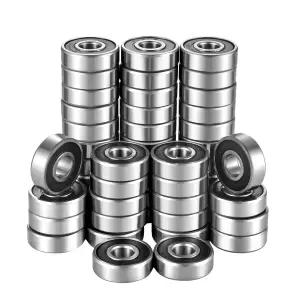 해미 50개 608-2r 볼 베어링 8x22x7mm 3D 프린터 스케이트보드 전기 모터 스쿠터용 이중 고무 밀폐 깊은 홈